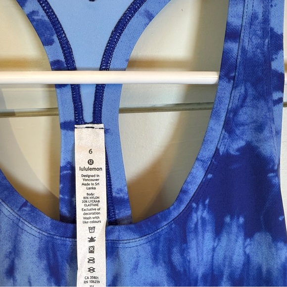 Lululemon cool racerback NULU  tank top blue women's size‎ 6 NWOT - Picture 4 of 4
